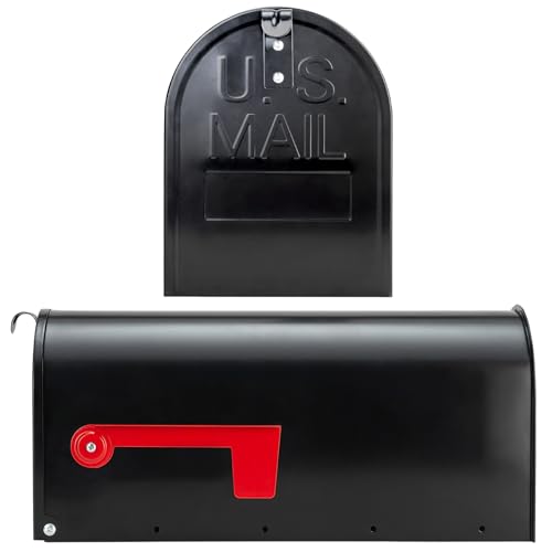 BlissBoard Black Metal Mailbox, Galvanized Steel Outside Mailboxes, Standard Medium Capacity, 20 x 8.7 x 6.7 Inches by BlissBoard - Image 8