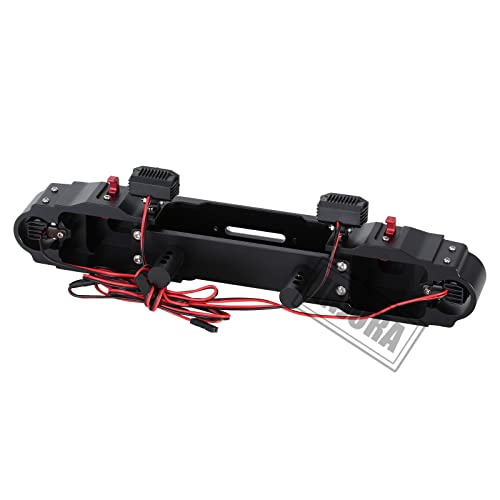 Injora Rc Metal Bumper Set Front And Rear Bumper With Spotlight For 1/6 Rc Crawler Axial Scx6 Jlu Upgrade Parts #TOP3