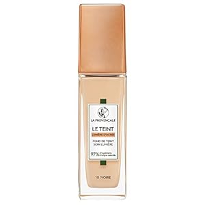 La Provençale – Base de maquillaje para el cuidado de la luz, 97% de ingredientes de origen natural, cobertura media, todo tipo de piel, con aceite de oliva orgánico DOP, tinta: 10 marfil, 30 ml