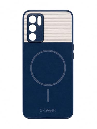 Image of Bintage 2in1 Hard Slim Back Case | Soft Border Camera Protect | Dual PU Leather Finish Back Cover Compatible for Oppo A16 4G - Royal Blue