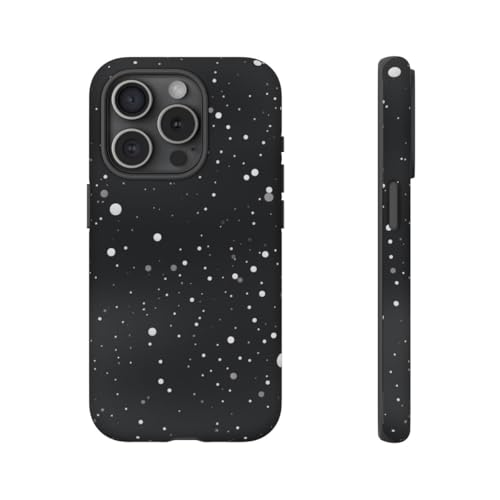 Coque rigide iPhone 15 Pro mate anti-traces texture spatiale pois