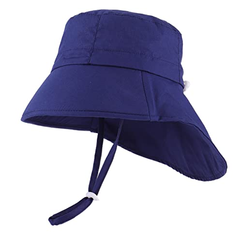 Kids Sun Hat for Boy Girl with Neck Flap Beach Hats Summer UV Protection Outdoor Bucket Hats Adjustable Cotton Hat
