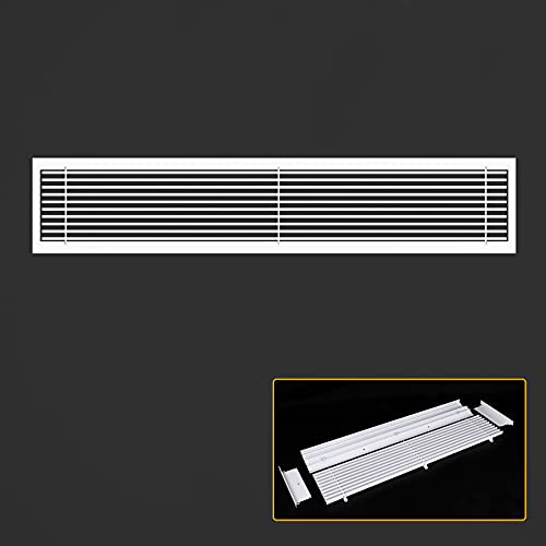 LBG Products 32" X 6" Air Grille, Aluminum Linear Bar Grilles, Removable Front Grille & Easy Airflow Fixed Bar Supply/Return Air Vent Grille, White [Outer Dimensions: 32.8"w X 6.8"h]