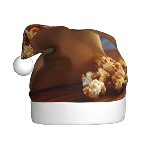 VVXBHGR Dulces palomitas de maíz. El sombrero de Navidad para adultos es suave y ligero