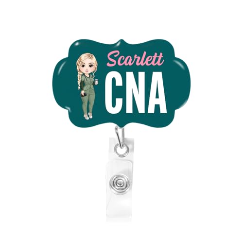 callie Personalized Nurse Badge Reel, Custom Cartoon Character Name Job on Badge Holder Retractable Clip, Id Badge Holders Retractable, Gifts for Nurses Medical Staff (Cloud)
