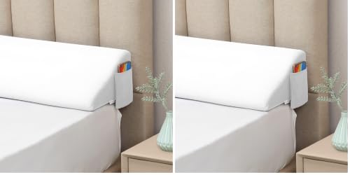 Image of Vekkia King Bed Wedge Pillow for Headboard Gap /Bed Gap Filler /Mattress Wedge to Fill 0-6 inch Gap Between Headboard and Mattress (White 76 inchx10 inchx6 inch) (Pack of 2)