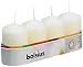 BOLSIUS Tray of 4 Ivory Pillar Candles - 7 Long Burning Hours Candle Set - 1.60-inch x2. 40-inch Dripless Candle - Perfect for Wedding Candles, Parties and Special Occasions