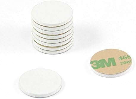 White Painted Mild Steel Disc with 3M Self Adhesive for Arts, Crafts, Model Making, DIY and Hobbies - 20mm dia x 2mm thick - Pack of 10