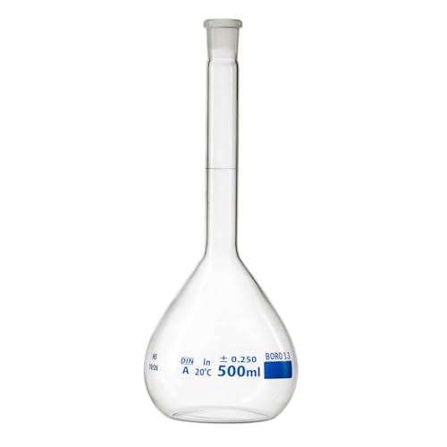 Volumetric Flask, Clear, 1000 mL, with Glass Stopper, Class A with Lot Certificate