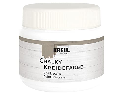 KREUL 75323 - Chalky Kreidefarbe, Snow White in 150 ml Kunststoffdose, sanft - matte Farbe, cremig deckend, schnelltrocknend, für Effekte im Used Look