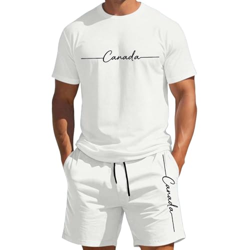 Ensemble Homme T-shirt Short Blanc Grande Taille 6XL Casual