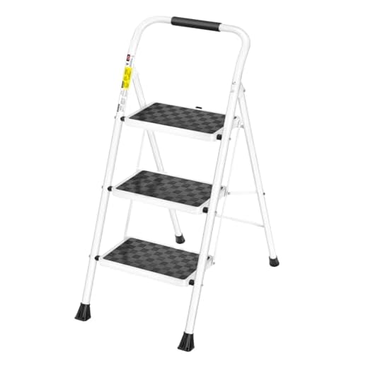 HBTower 3 Step Ladder, 3 Step Stool for Adults Folding Step Stool