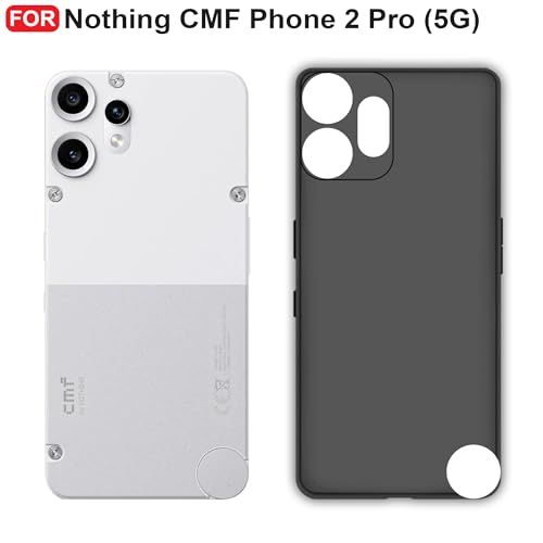 Image of CEDO Back Cover for Nothing CMF Phone 2 Pro (5G) | Camera Bump Protection & Inner Velvet Fabric Lining | Ultra Slim Matte Soft Rubberised Case Cover (Black)