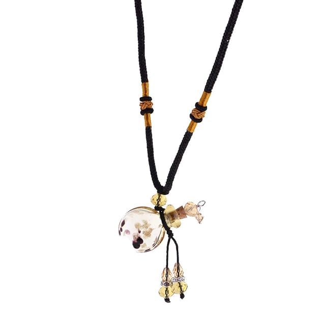 COMBREssential Oil Bottle Diffuser Perfume Glass Pendant Necklace Yellow