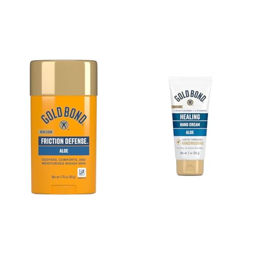 Gold Bond Friction Defense Stick, 1.75 oz., With Aloe to Soothe, Comfort & Moisturize Rough Skin & Healing Hand Cream, 3 oz., With Aloe, Moisture That Lasts Through Handwashing