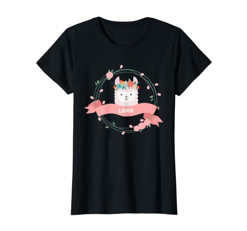 Linda y fresca alpaca llama rosas flores corona verano niñas Camiseta Cover