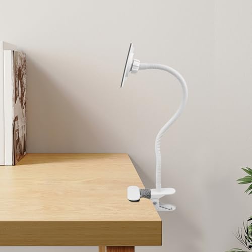 Espejo cosmético de escritorio blanco portátil con clip miniatura 4