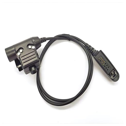 WODASEN Tactical U94 PTT Adapter Cable for Motorola Radio HT750 HT1250 HT1250LS HT1550 HT1550XLS GP328 MTX850 MTX850LS MTX950 with PTT Walkie Talkie Radio Connector Civilian Type