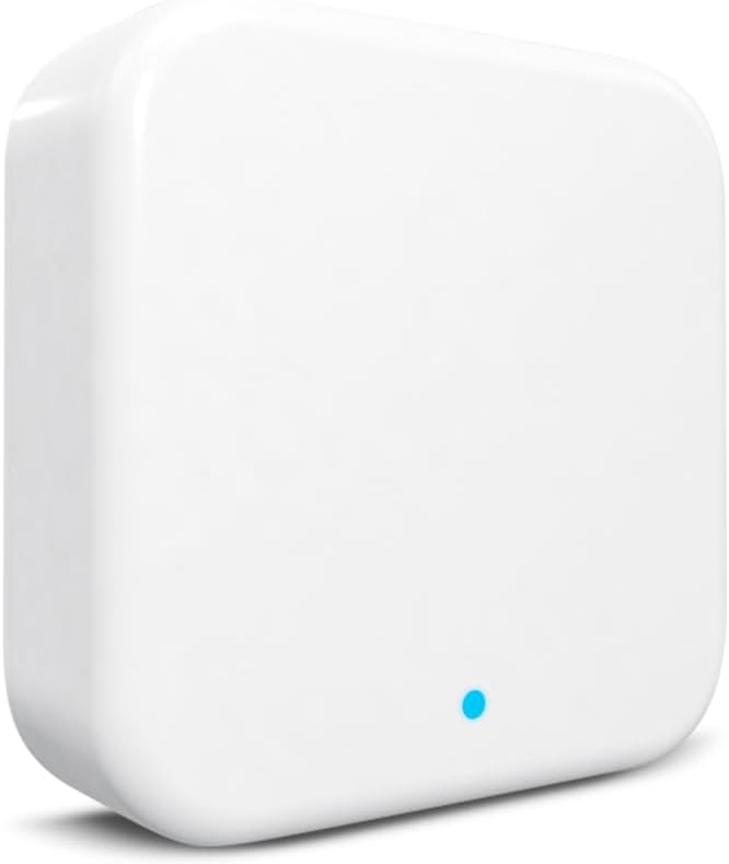 Wi-Fi Gateway Remotely Control Smart Fingerprint Door Lock with TT Lock App, Gateway Smart Hub Compatible with Alexa and Google Assistant Voice Control (White)