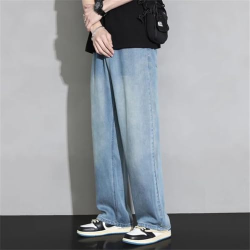 Men Thin Cozy Baggy Jeans Soft Street Denim Trousers Korea Baggy Straight Pants2