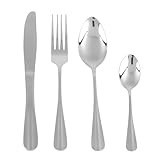 Salter Newbury 16-teiliges Besteckset – 18/0 Edelstahl-Besteck Set, Service für 4 Personen, Spülmaschinenfest, Spiegelpoliert, Messer, Gabeln & Löffel