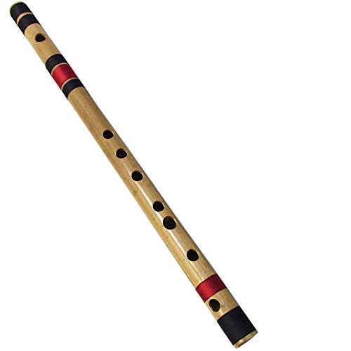 Image of Zaza Percussion- Professional Polished Bamboo Bansuri Flute - (Indian Flute) With Carry Bag (22'' A-Sharp Bass)