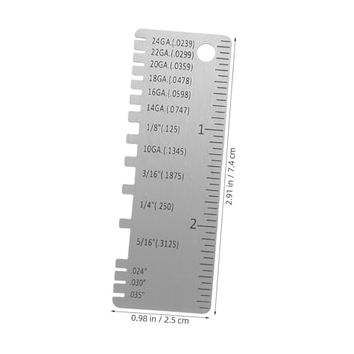 Solustre 2 piezas Calibrador de Espesor de Acero Inoxidable para Medir Grosor de Láminas Medidor de Alambre Doble Cara para Soldadura de Precisión e Inspección en Manufactura y Construcción miniatura 2