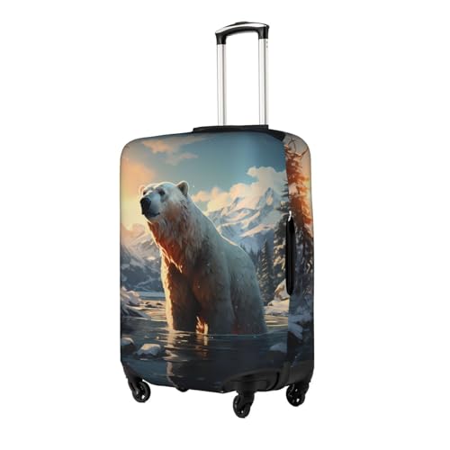 Polar bear in winter Small Luggage Suitcase Cover.The cover does not include the suitcase itself2