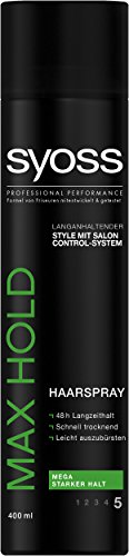 Laque Syoss Max Hold laque cheveux fixation forte spray coiffant anti-frisottis