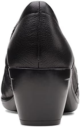 Clarks Women's Emily Cove Pump, Black Leather, 9 | Image 5