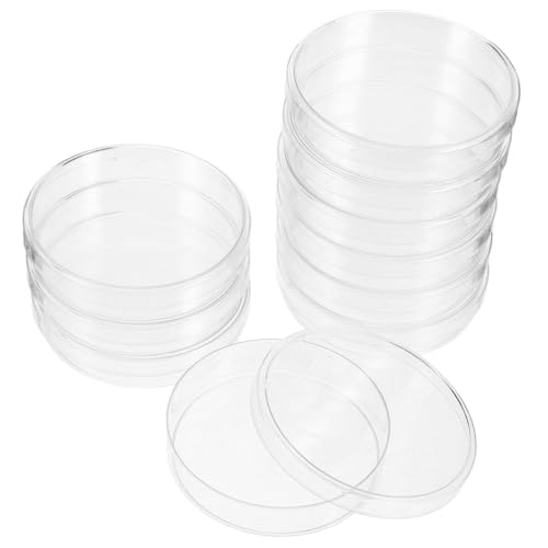 VILLFUL 10pcs Petri Dish Clear Petri Plate Lab Analysis Plate Biologicals Dish Microbiology Dish Lab Petri Plate Dish Lab Testing Dish Cell Culture Dish Premade Dish Transparent Plastic