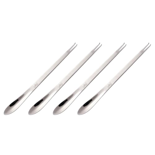 JOINPAYA Kit de 4 Tenedores y Cucharas para Mariscos de 304 Acero Inoxidable, Color Plateado, Herramientas para Pelar y Comer Cangrejos y Langostas, Apto para Hogar y Restaurante