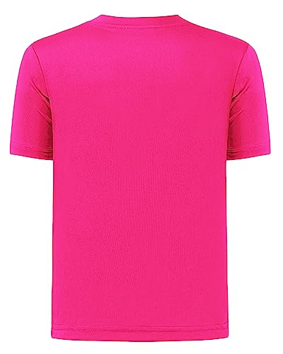 Image of QBK 2T to Youth Neon Shirt Kids UPF 50+ Dry Fit Athletic Short Sleeve Rash Guard T Shirts for Boys Girls Sports Undershirt
