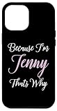Custodia per iPhone 15 Pro Max Jenny Nome Personalizzato Donne Carino Rosa Ragazza Personalizzato