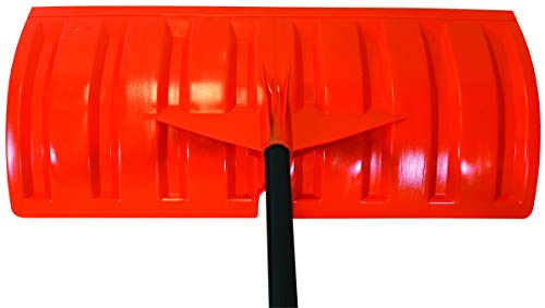 Bigfoot 1270-1 25\" Pusher Roller Metal Handle-Large D Grip Snow Shovel, Orange