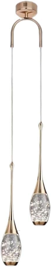 Lustre Linéaire LED en Verre à Bulles Moderne 2 Lumières