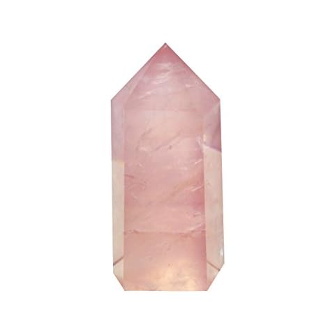 Mina Heal Healing Crystal Wands Point Faceted Prism Bars for Reiki Chakra Meditation Therapy Deco, Crystals for Beginners, Ornaments for Home (Rose Quartz) Cover