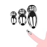Sissy Male Stainless Steel Horse Eye Wands,3-Piece Set Hollow Catheter Urethra Plug, Lightweight and Easy to Carry8mm/10mm/12mm