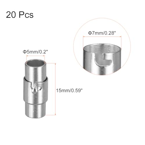uxcell Leather Cord End Clasp, 20Pcs 5mm Hole Leather Clasps - Image 2