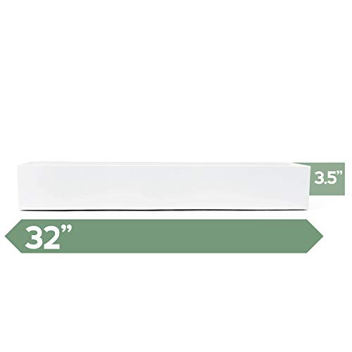 Buhbo Modern Steel Trough Rectangle Planter 32 Inch, White #TOP2