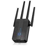 WLAN Verstärker WiFi Repeater WLAN Repeater, 1200Mbit/s WiFi Booster mit Dual-Band (2,4 GHz & 5 GHz), Repeater-Modus/Access Point Modus, Kompatibel mit Allen Routern, Einfacher Einrichtung, Schwarz.