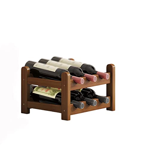 Soporte de botella de vino de bambú para 6 botellas miniatura 1