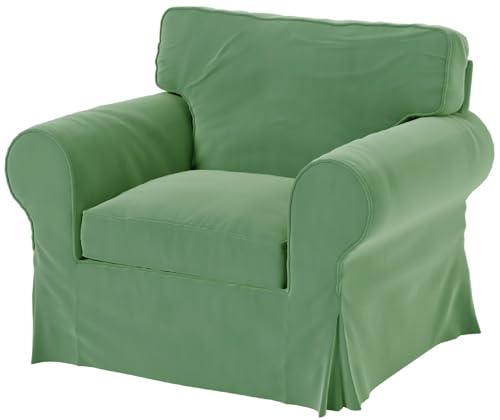 Velvet Pets Friendly Sofa Covers Custom Made Compatible for IKEA Ektorp Sofa Slipcovers (Velvet Light Green Chair)