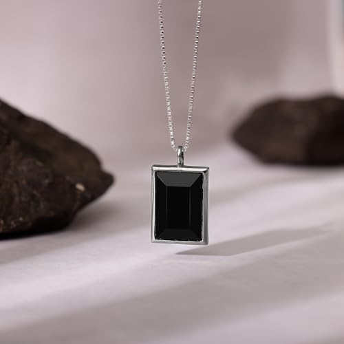 Image of GIVA 925 Silver Black Rhodium Alpha Ego Pendant With Box Chain For Him| Necklace to Gift Women & Girls | With Certificate of Authenticity and 925 Stamp | 6 Months Warranty