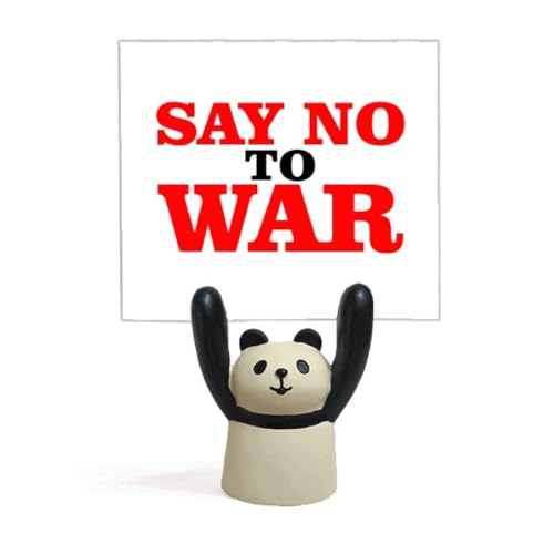 Support pour mémo panda et porte-note de bureau engagé anti-guerre