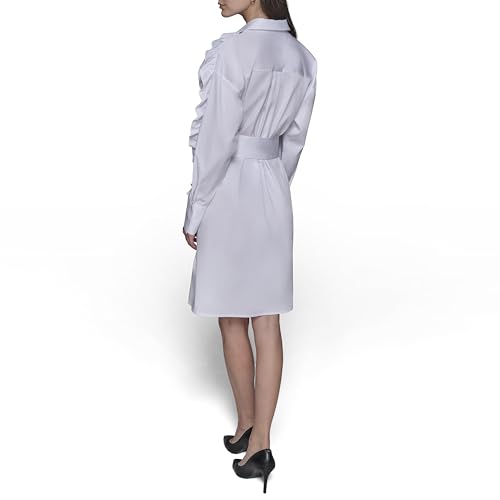 Image of Karl Lagerfeld Women's Accent Button Up Long Sleeve Shirt Dress Dress