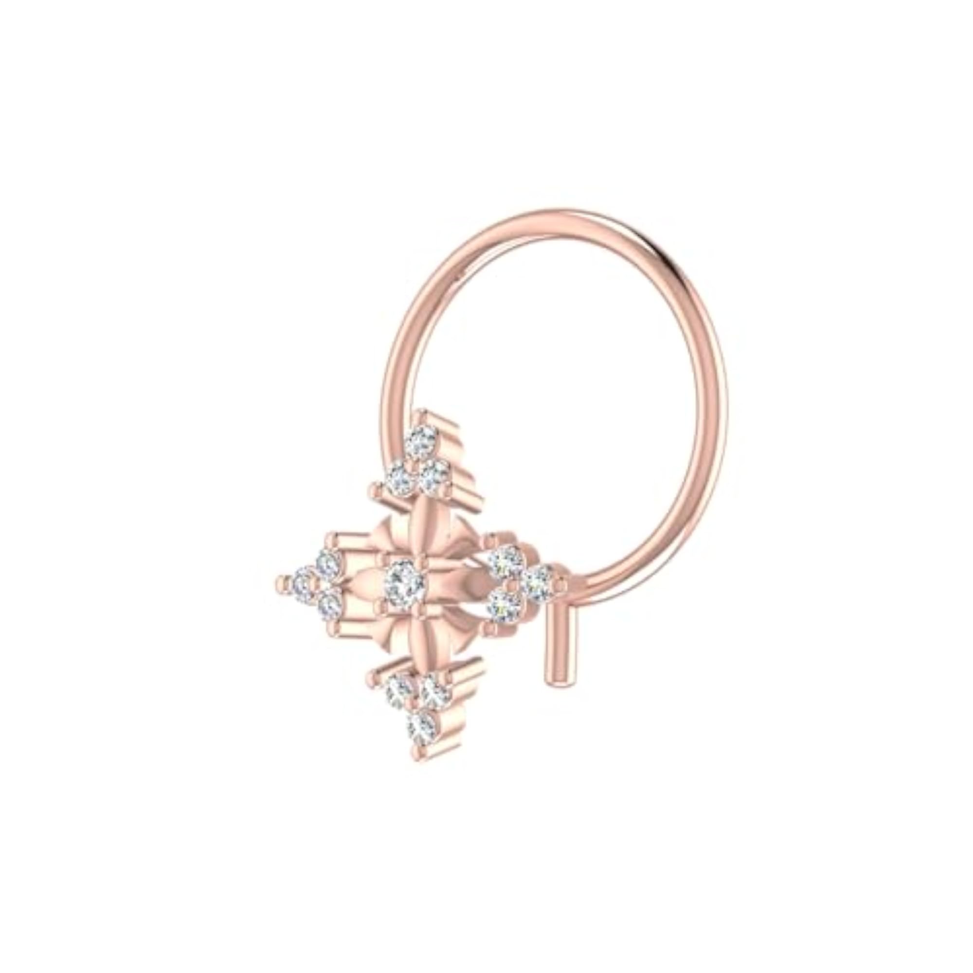 Women's 14Kt Rose Gold Stud Nosering