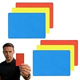 6 Stück Teiliges Schiedsrichter-kartenset aus Dickem PVC mit Roten Gelben und Blauen Karten Leichte Handhabung Wetterfest für Fußball Basketballspiele Geeignet für Profi