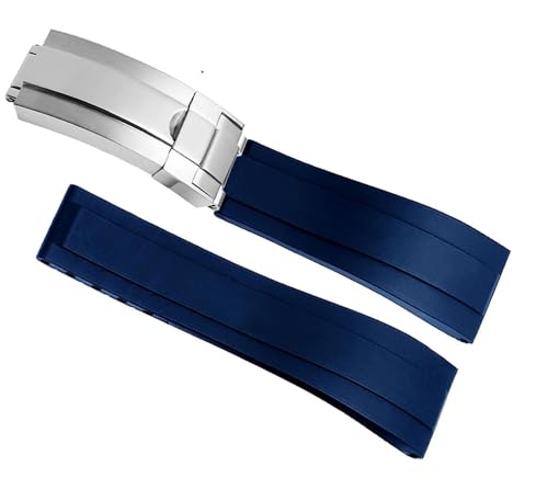 Bracelet de montre en caoutchouc 21mm bleu sport bracelet montres-bracelets homme