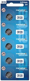 Renata CR1220 Batteries - 3V Lithium Coin Cell 1220 Battery (5 Count)